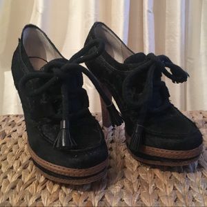 Black Pony Hair Oxford Shoe